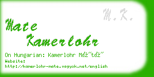 mate kamerlohr business card